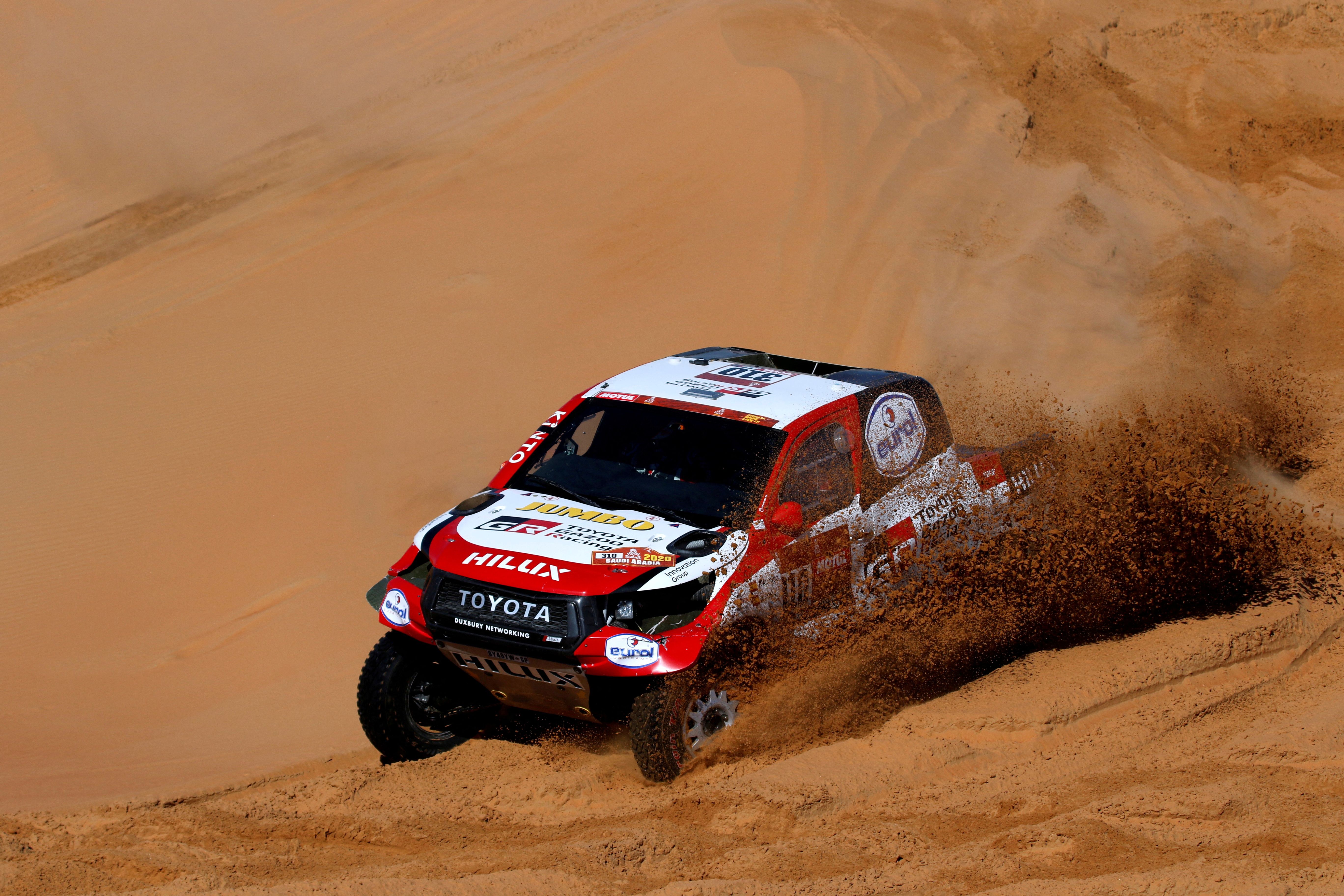 FILE PHOTO: Rallying - Dakar Rally - Stage 11 - Shubaytah to Haradh - Saudi Arabia - January 16, 2020 Toyota Gazoo Racing's Fernando Alonso and Marc Coma during stage 11