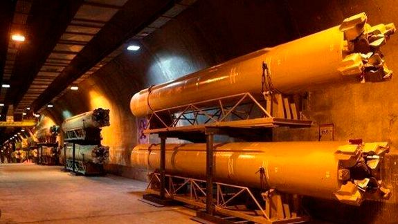 A screengrab of the video of the underground missile base aired by Iran's state TV