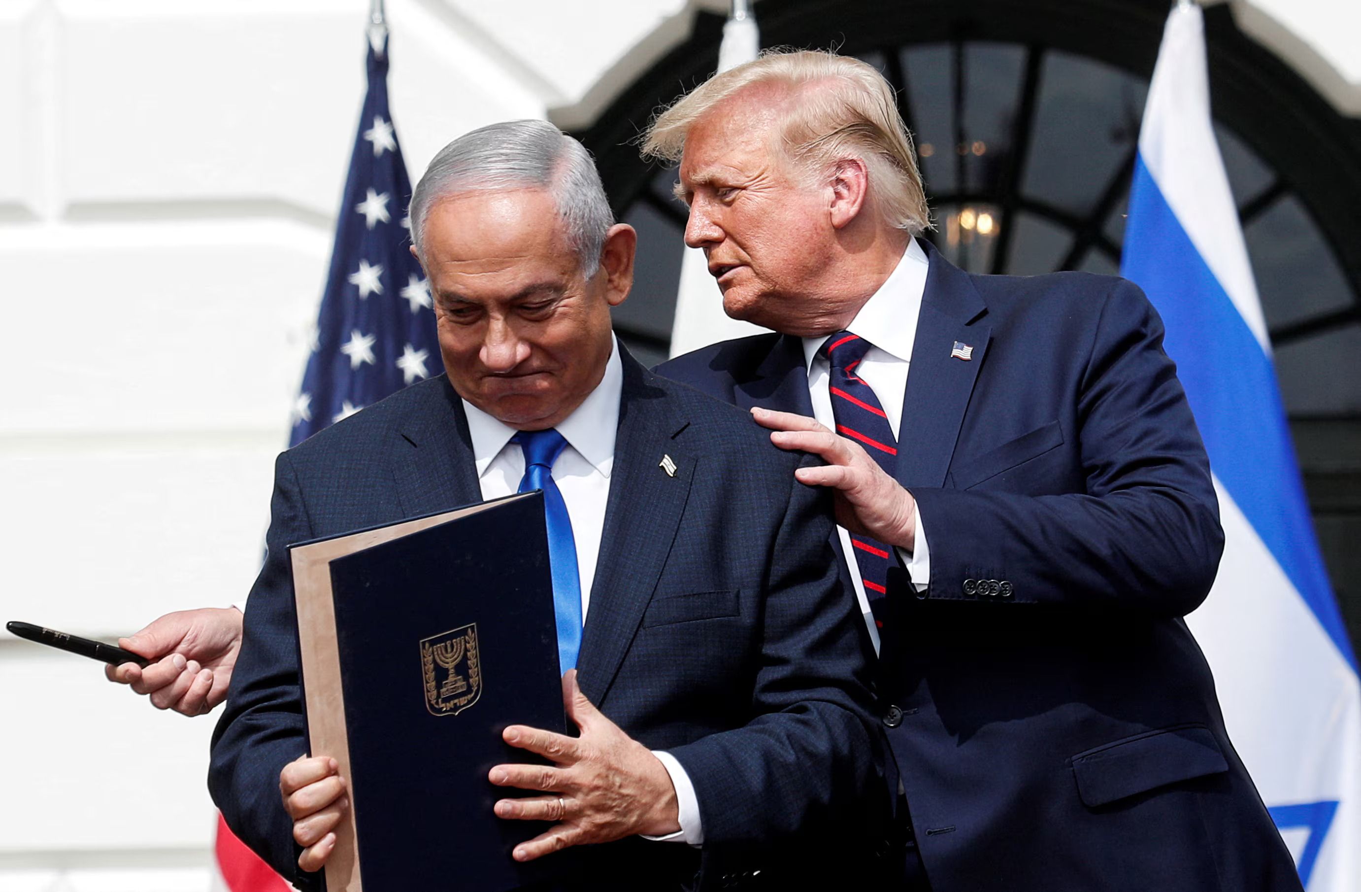 Israel's Prime Minister Benjamin Netanyahu and US President Donald Trump.