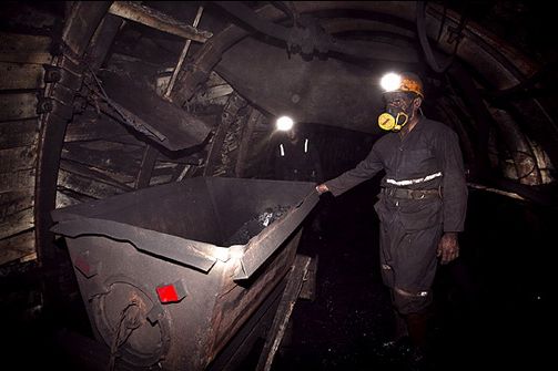 File photo of a mine worker in Iran.