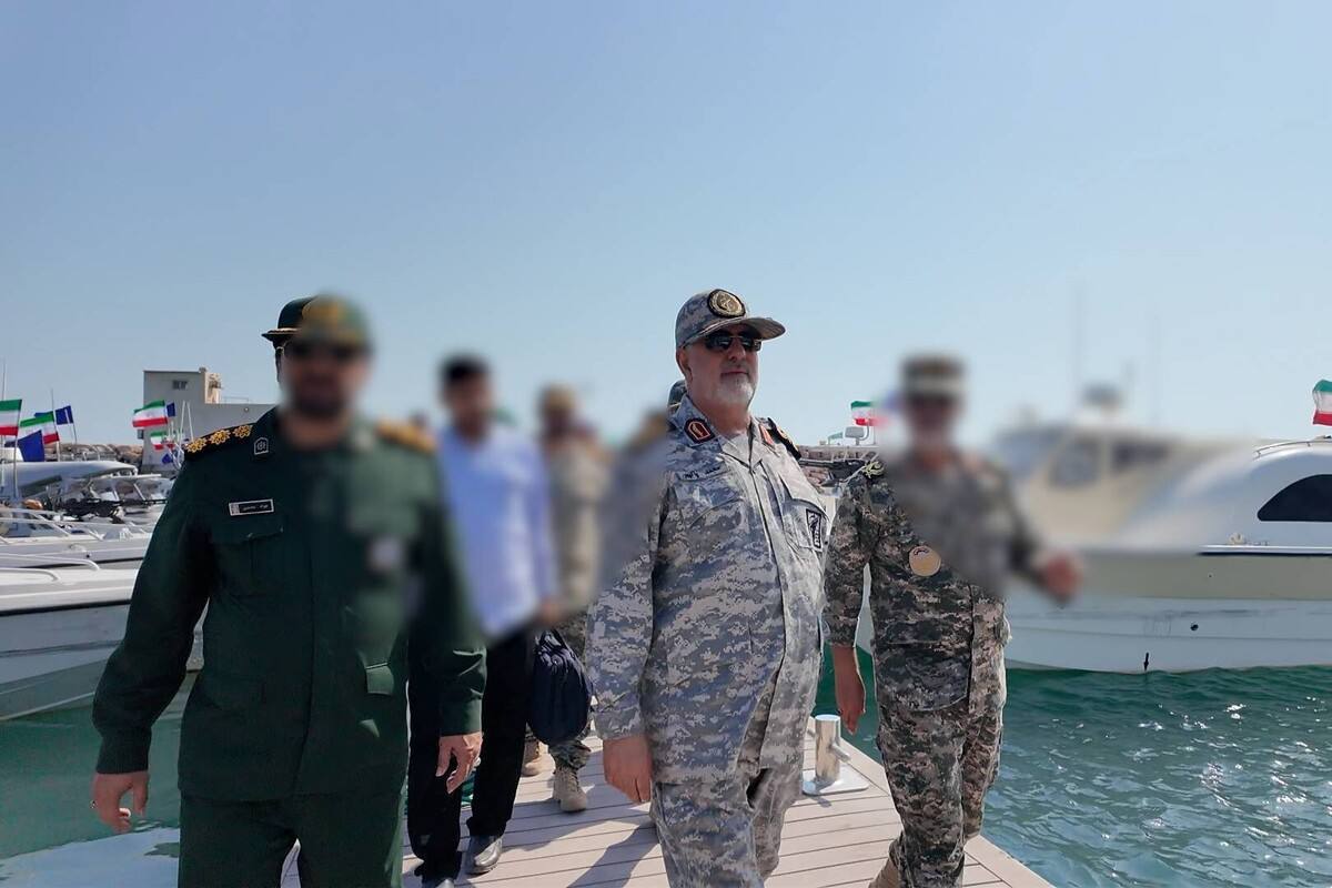 Major General Mohammad Pakpour visits Revolutionary Guards units on Persian Gulf islands, Sunday, October 5, 2025. 