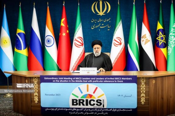 Iran's President Ebrahim Raisi during a virtual meeting with the heads of states of the Brics (November 2023)