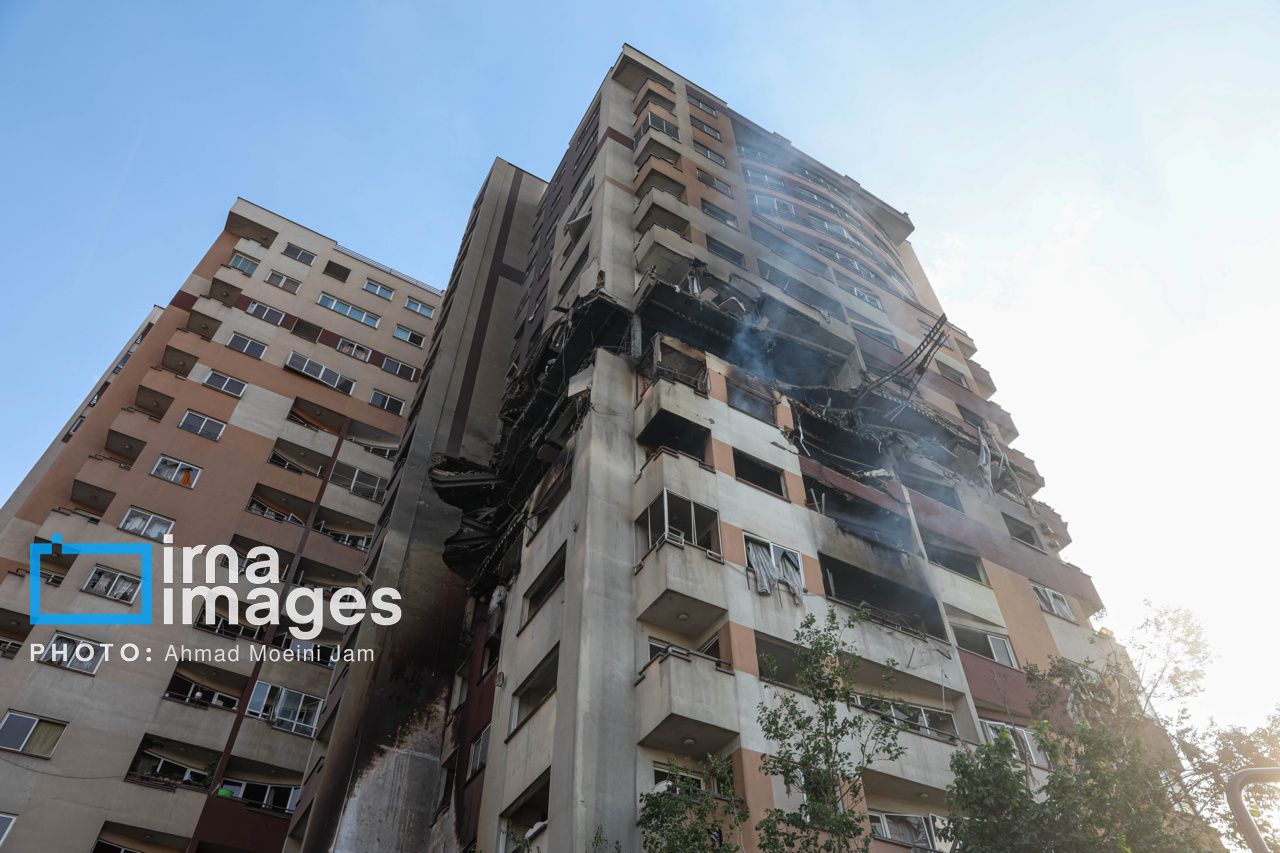 The aftermath of the Israeli attack in west Tehran (June 13, 2025)