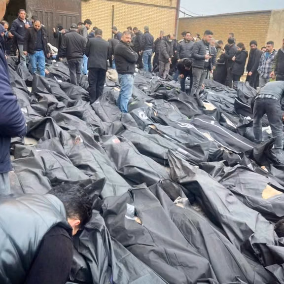 Thousands of body bags of Iranians killed during Iran's violent crackdown.