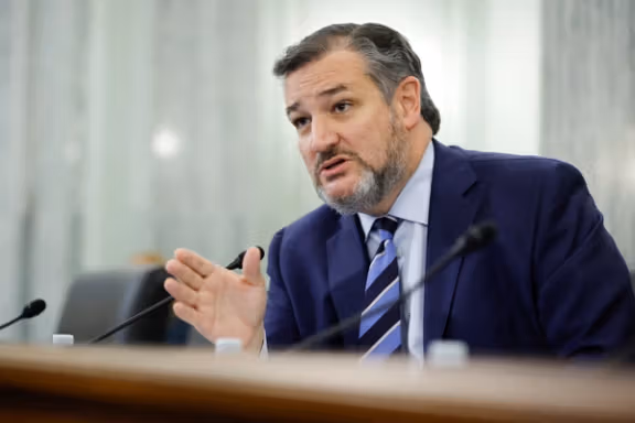 US Senator Ted Cruz (R-TX) in a Senate Committee in the Russell Senate Office Building on Capitol Hill, in Washington, December 15, 2021