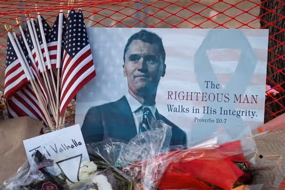 A memorial gathering for Charlie Kirk