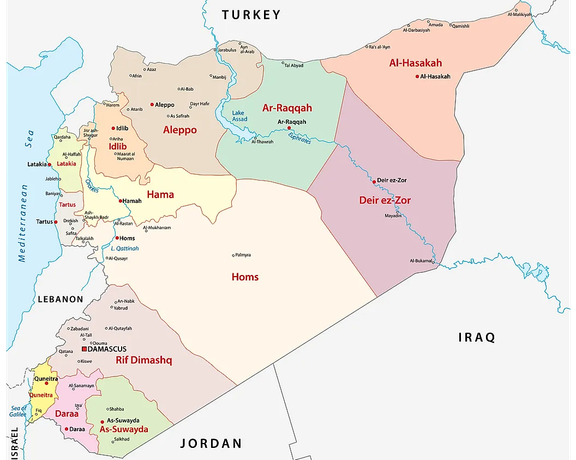 World Atlas map of Syria