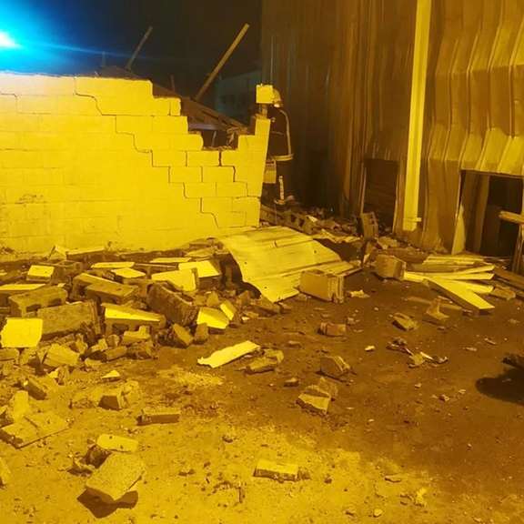 Some of the damage caused by a drone attack by Yemen's Iran-aligned Houthi group at a water facility in Saudi Arabia. March 20, 2022