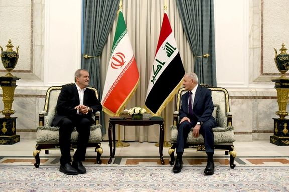 Iraqi President Abdul Latif Rashid meets with Iranian President Masoud Pezeshkian in Baghdad, Iraq September 11, 2024.