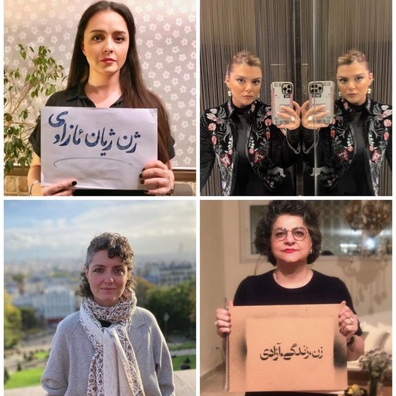 Iranian actresses supporting the protests