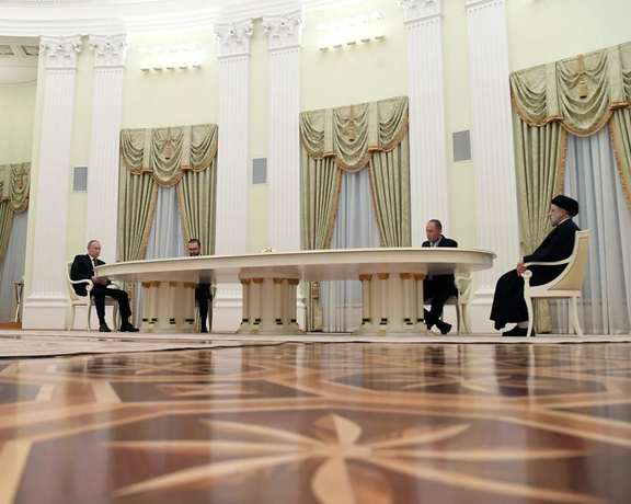 Iran's President Ebrahim Raisi meeting Vladimir Putin at the Kremlin. January 19, 2022