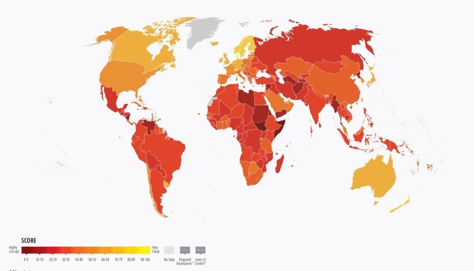 ایران در شاخص ادراک فساد جهانی، در میان ۳۰ کشور انتهای جدول قرار گرفت
