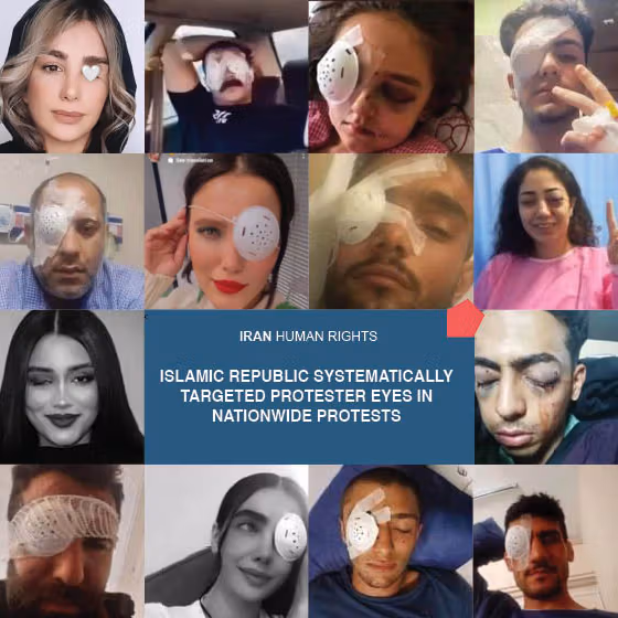 Iranian protesters who lost one or both eyes to brutality by security forces.
