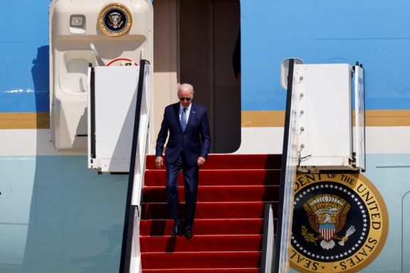 US President Joe Biden as he arrives in Israel
