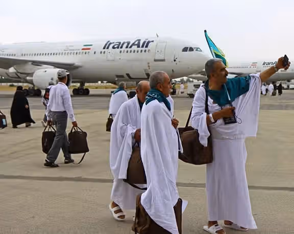 A group of Iranian pilgrims at the airport