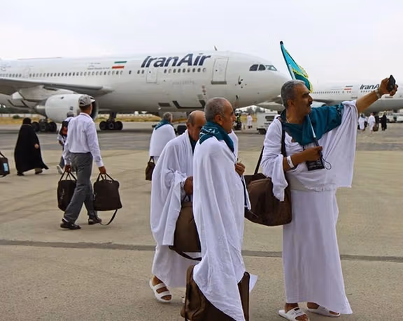 A group of Iranian pilgrims at the airport