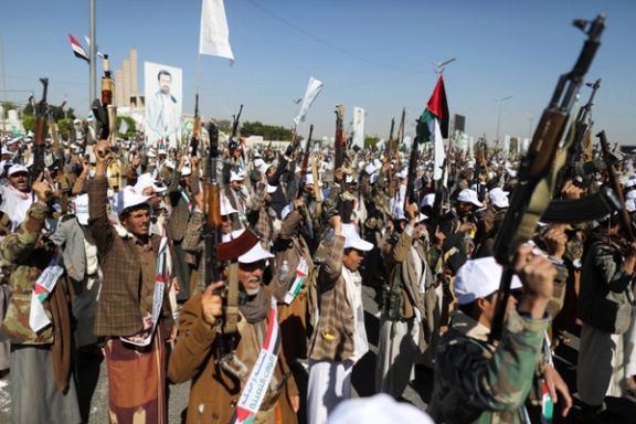 Houthi fighters in Yemen pictured in December 2023