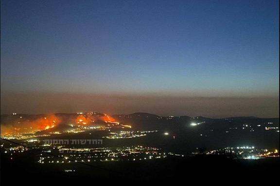 Hezbollah rocket attack sets off wildfires in Kiryat Shmona in Northern Israel.