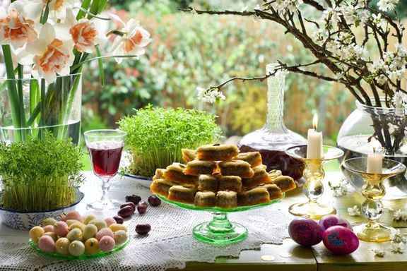 The 'haftseen' table set as the symbol of Nowruz