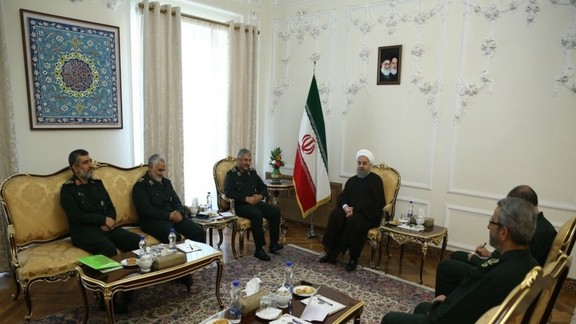 President Hassan Rouhani meeting IRGC top brass on July 24, 2017
