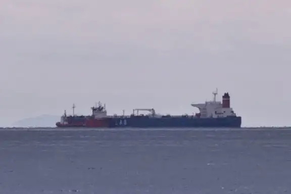 One of the two Greek tankers seen near Iran's coast. May 27, 2022