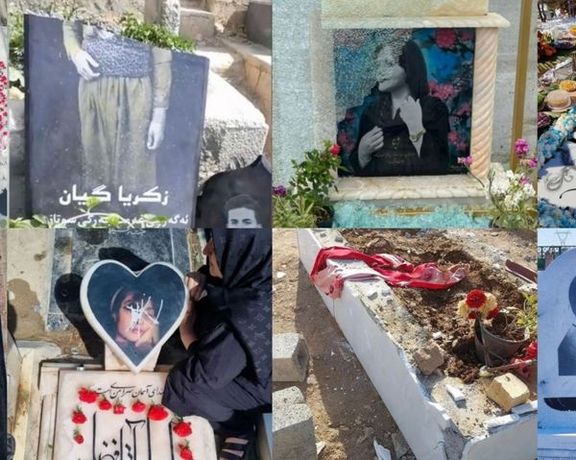 Some of the graves of protesters vandalized by regime’s agents