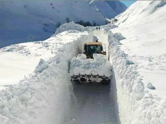 Heavy snow in a mountainous region in Iran this week.