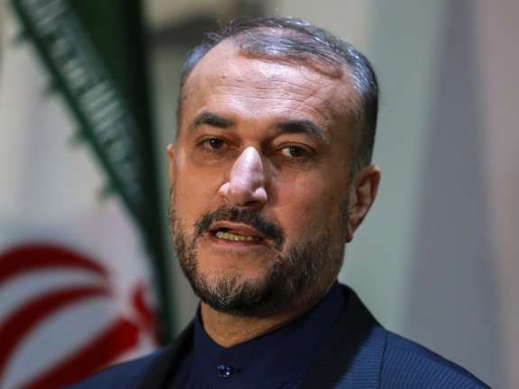 Iranian foreign minister Hossein Amir-Abollahian in Beirut on March 24, 2022