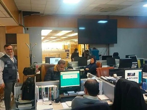 Iran's state television newsroom.