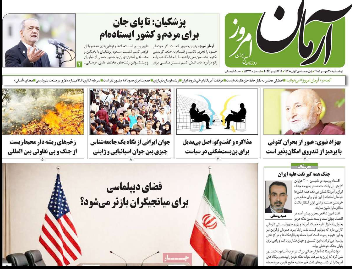رهان ترامب.. وتهديدات رضائي .. ومجلس الحرب.. وتهريب النفط.. وصراع البرلمان.. وتضخم الديون