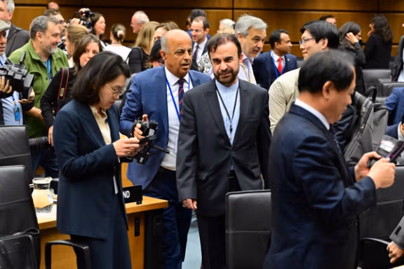Reza Najafi, Iran’s envoy to the IAEA, at the 1762nd Board of Governors meeting held at the agency headquarters in Vienna, Austria, June 9, 2025