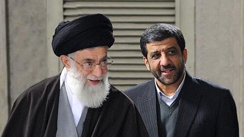 An undated photo of Ezzatollah Zarghami with Supreme Leader Ali kHamenei