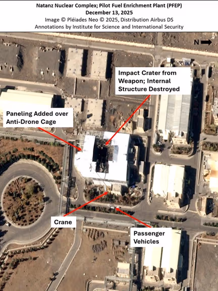 تصویر منتشر شده توسط موسسه علوم و امنیت بینالملل