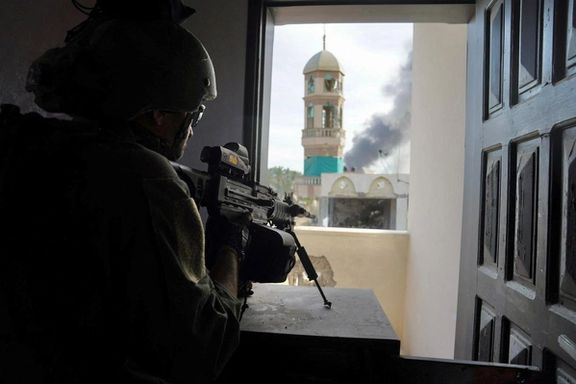 An Israeli soldier in the Gaza Strip amid the ongoing conflict between Israel and the Palestinian Islamist group Hamas, December 21, 2023