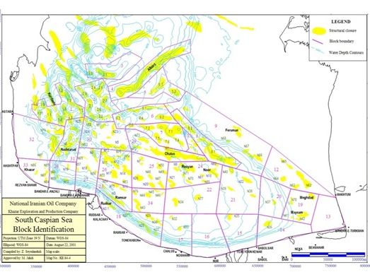 Iran has divided its exploration area in Caspian sea to 46 blocks
