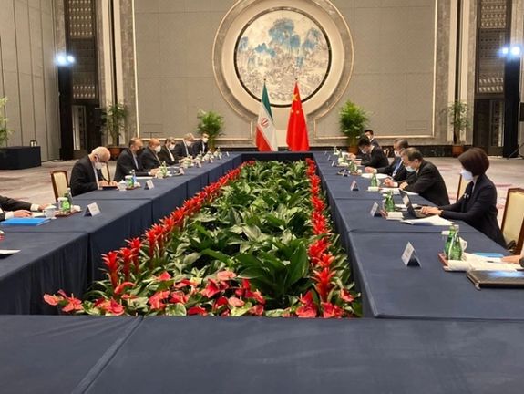 Iran's foreign minister during talks in China on January 14, 2022