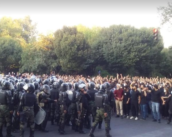 A scene of 2022 protests in Iran