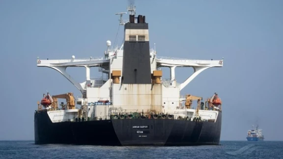 The Iranian tanker MT Arman 114 is seen at sea on August 21, 2019.