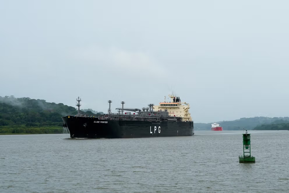 File photo: An LPG tanker ship sails through the Panama Canal, in Gamboa, Panama, May 23, 2025.