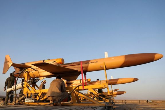 Iranian drones seen during military drills in August 2022