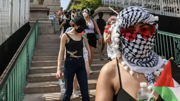 Undated photo of pro-Palestine protesters in the US
