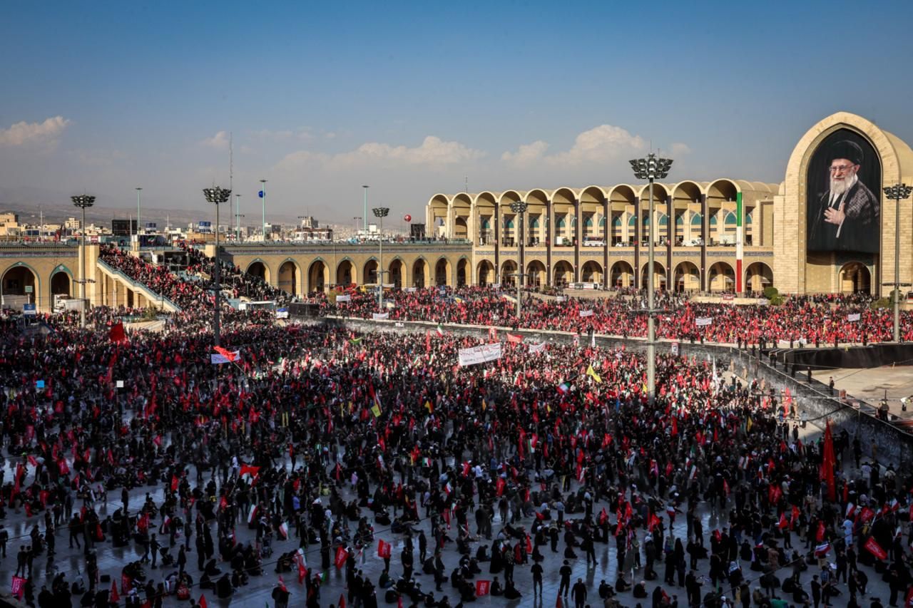 Supreme Leader Ali Khamenei's funeral procession in Tehran on July 5, 2026.