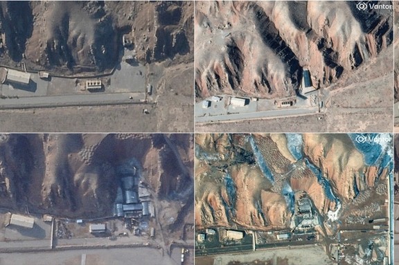 Satellite images trace damage and reconstruction at Iran’s Parchin military complex from October 2024 through February 2026, including strike impact, rebuilding work and the site being covered in concrete. 2026 Planet Labs PBC and Vantor/Handout via REUTERS.
