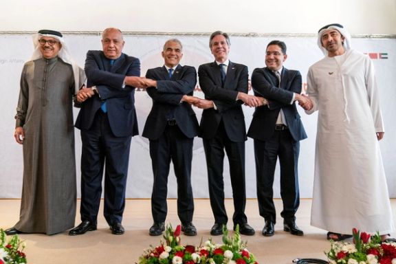 Secretary of State Antony Blinken with US regional allies during a summit in March 2022