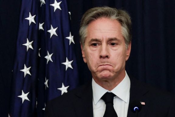 U.S. Secretary of State Antony Blinken reacts during a press conference in Jakarta, Indonesia, July 14, 2023.