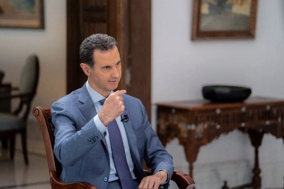 Syria's President Bashar al-Assad speaks during an interview with Sky News Arabia on August 8, 2023.