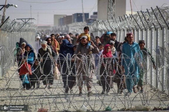 A group of Afghan migrants at Iran border