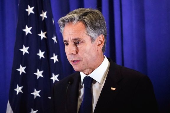 Secretary of State Antony Blinken addresses members of the press on the sidelines of the UN General Assembly, September 22, 2023.