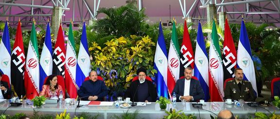 Iranian President Ebrahim Raisi and Nicaraguan President Daniel Ortega during a meeting in Managua on June 14, 2023
