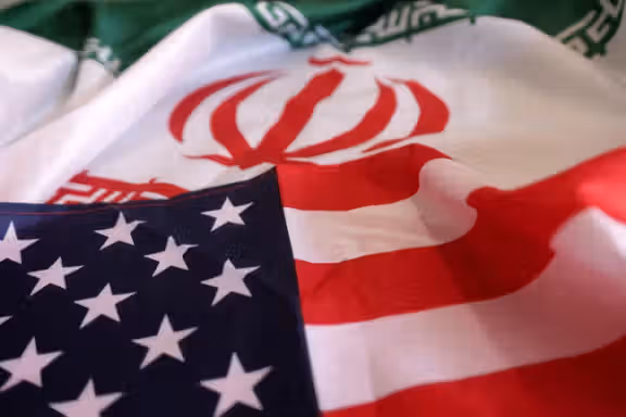 USA and Iranian flags